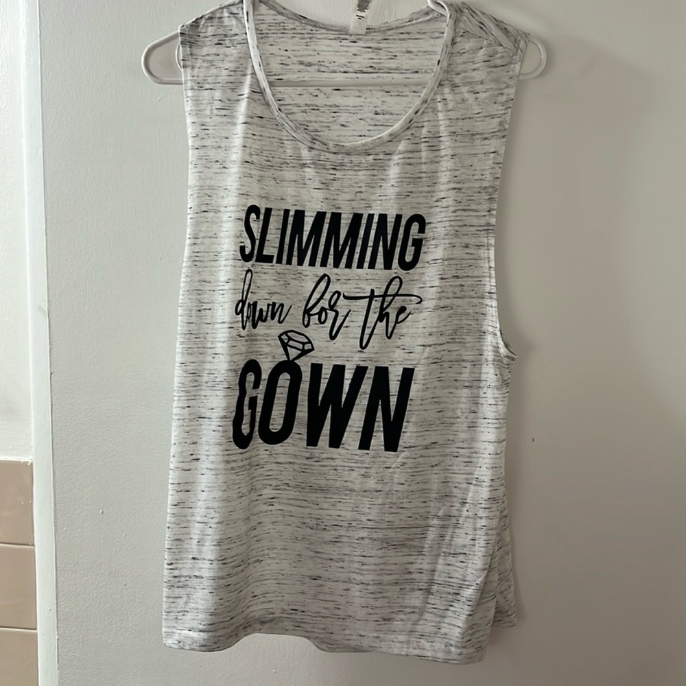 Slimming down for the gown workout tank top